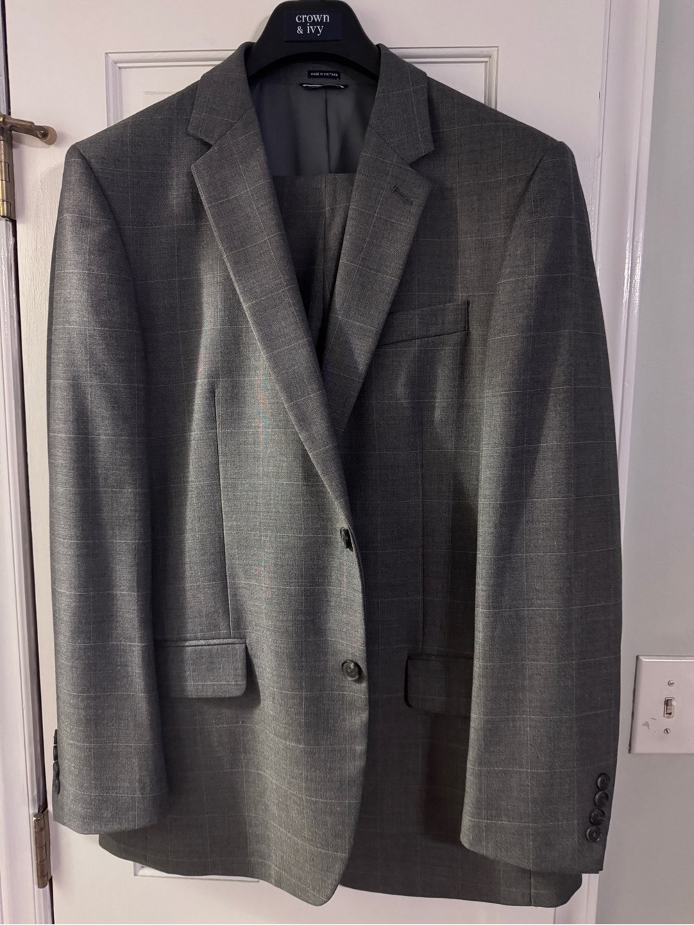 Saddlebred Men's Gray Windowpane Blazer